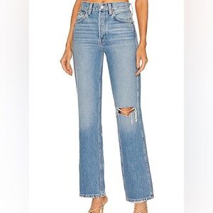 REDONE 90s HIGH RISE LOOSE WORN CRYSTAL BLUE